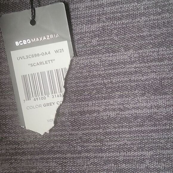 NWT BCBG Gray Black Stripe S Bandage Sexy Pencil Fitted BodyCon Knee Skirt Work - Picture 4 of 6